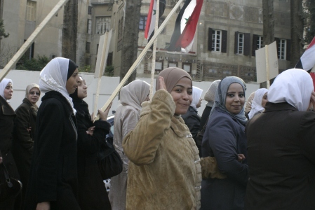 Women in the Streets head towards the Egyptian Embassy